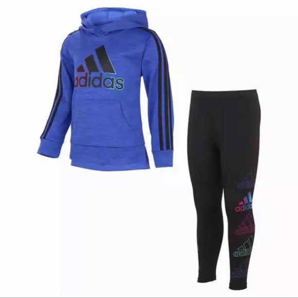 adidas Girls' Kids' 2-piece Active Set - BLUE - Picture 2 of 3